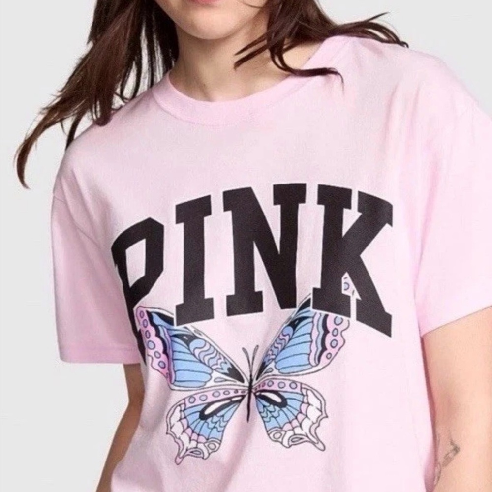 PINK Victoria's Secret Light Pink Graphic Tee XL NWT